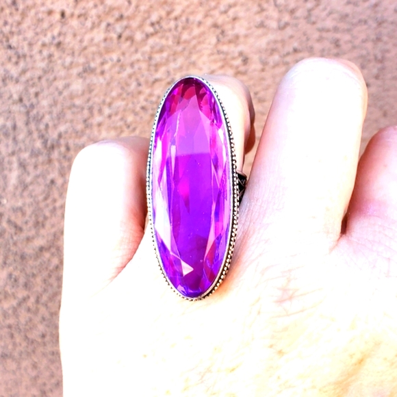 New Amazing Oversized Iolite 925 Silver Statement Ring. - Picture 5 of 13